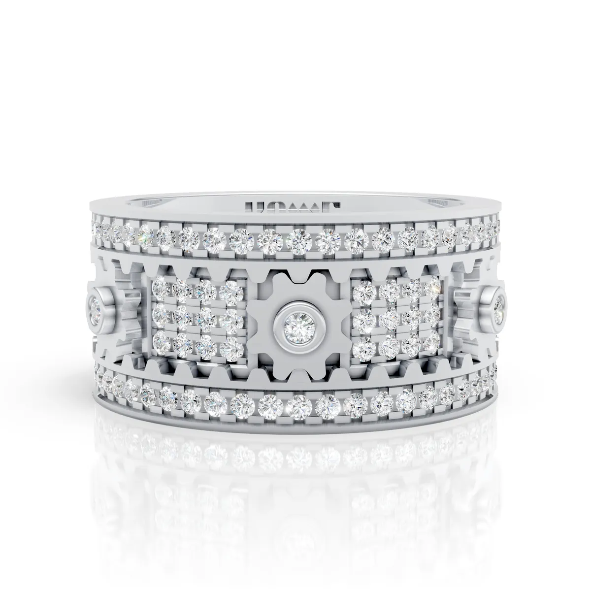 Gear Diamond Band Ring